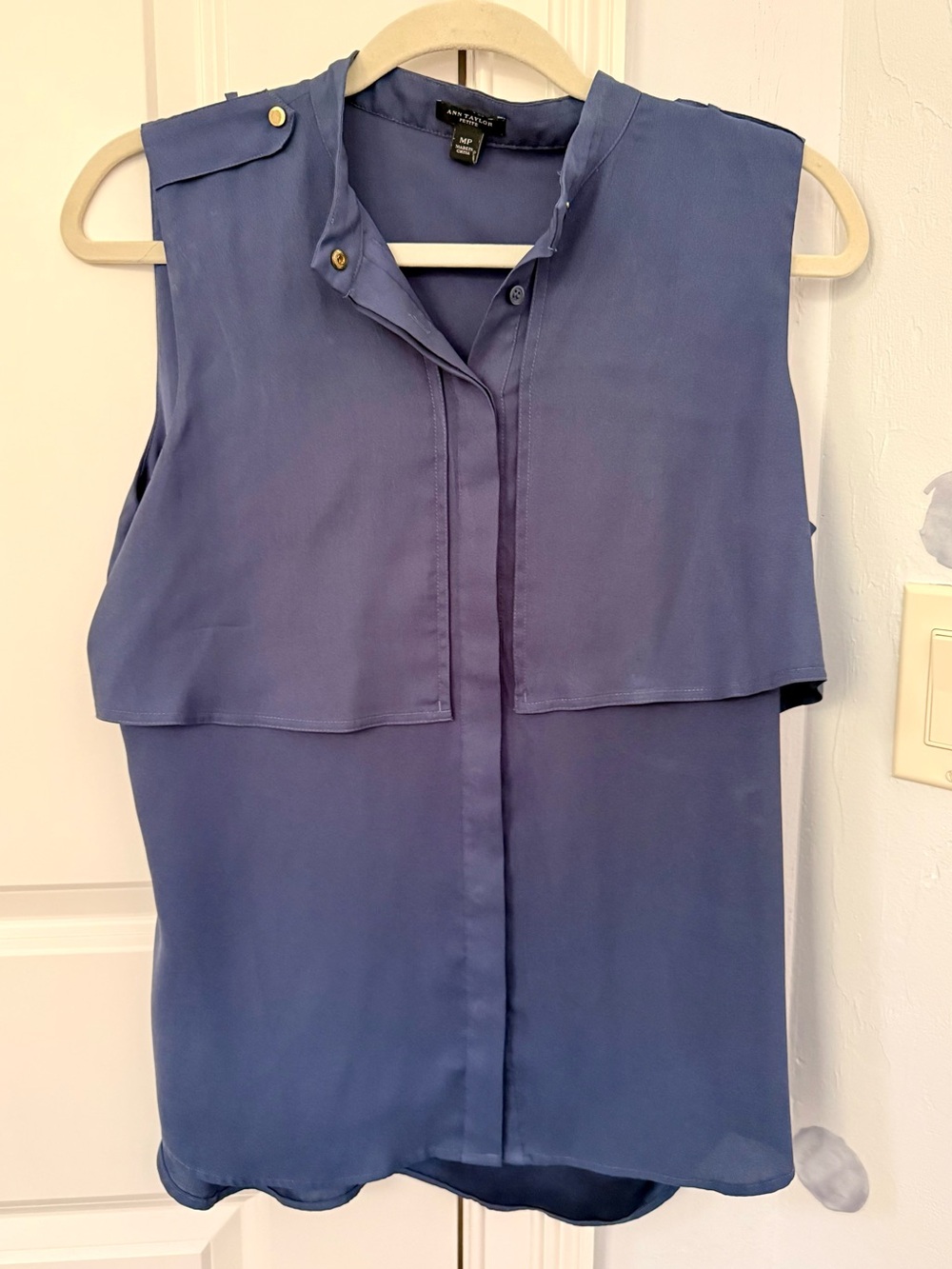 Ann Taylor Sleeveless Layered Navy-Blue Camisole